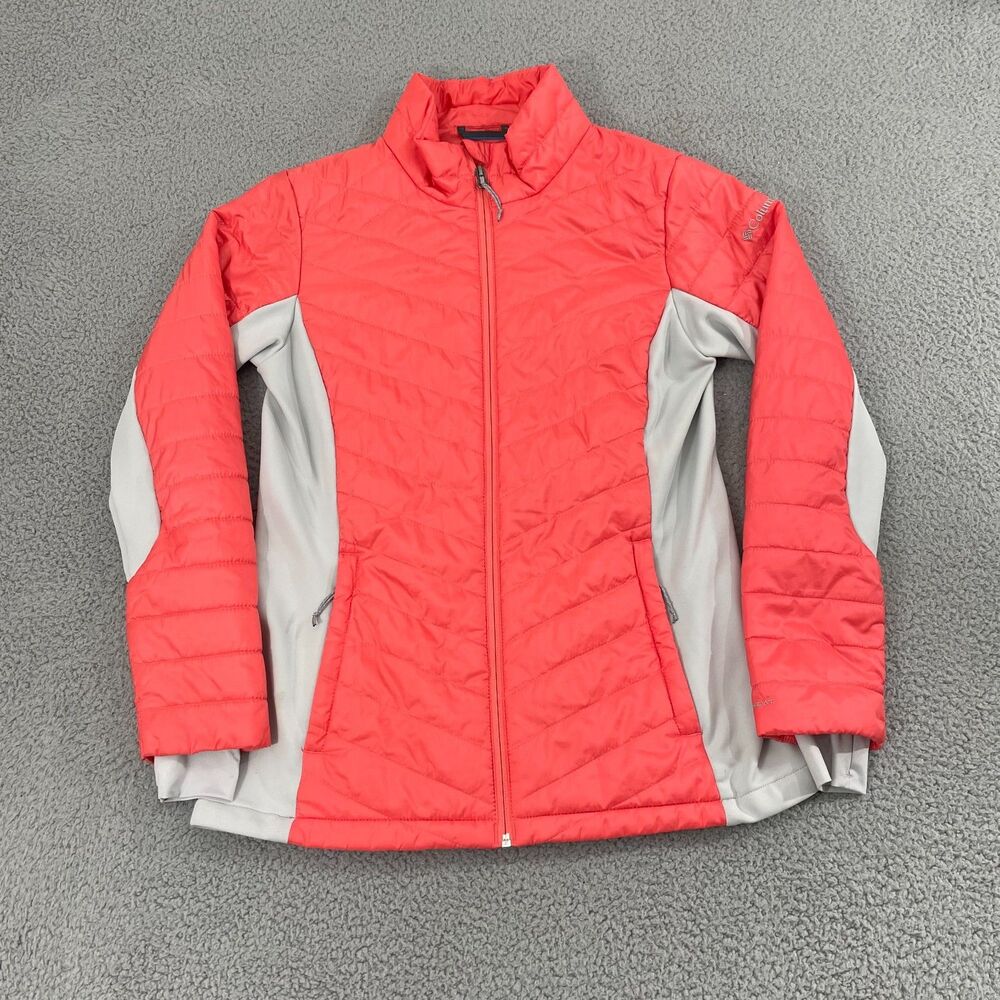 Columbia Omni Heat Insulated Jacket Women L Coral Gorpcore Outdoors Full Zip